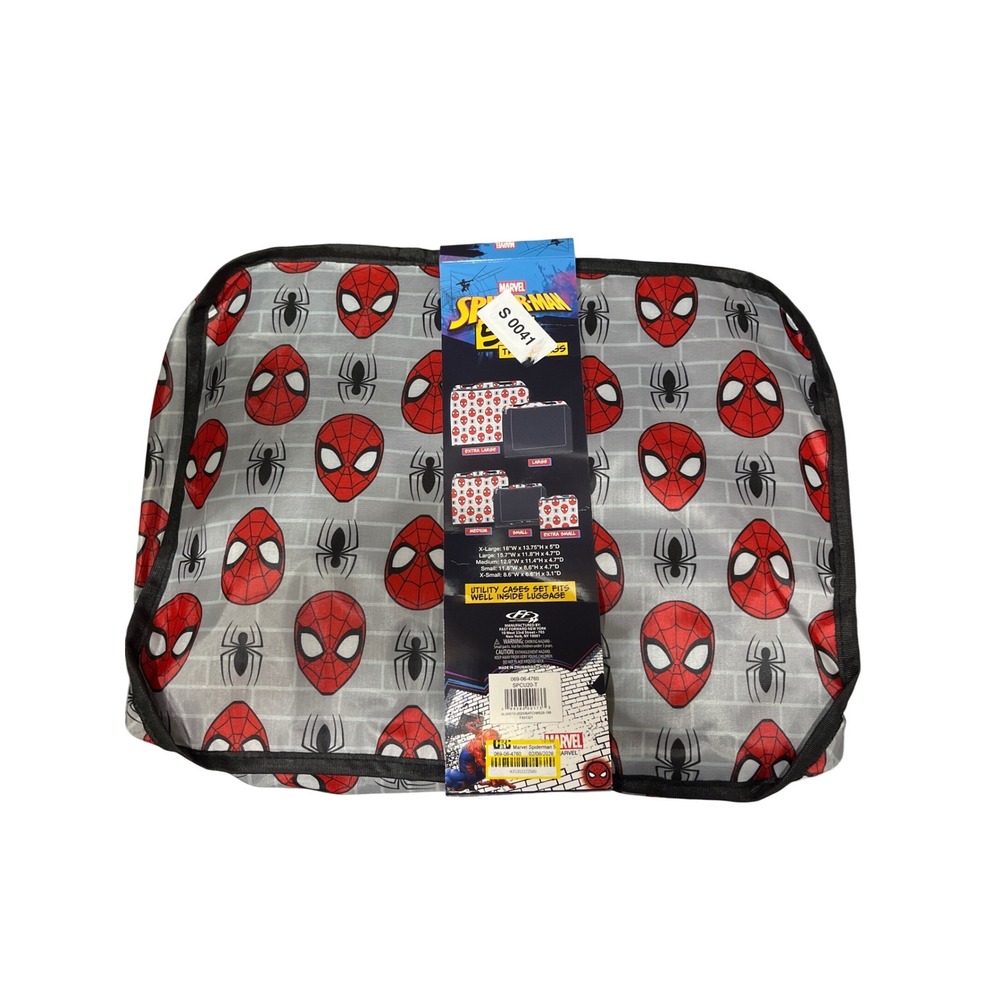 Marvel Spider-Man 5 Piece Travel Bag Set Packing Cubes Utility Cases NEE